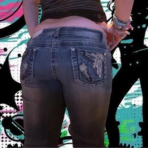 Stylish Gray Embellished Women Jeans